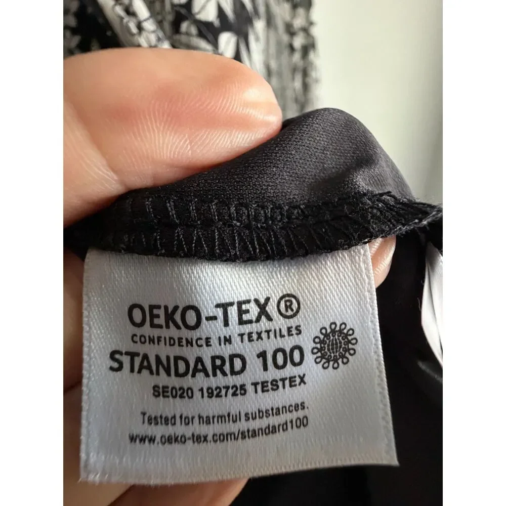 LC Lauren Conrad Black White Bird Print Sheer Peasant Blouse Size M - Picture 8 of 10